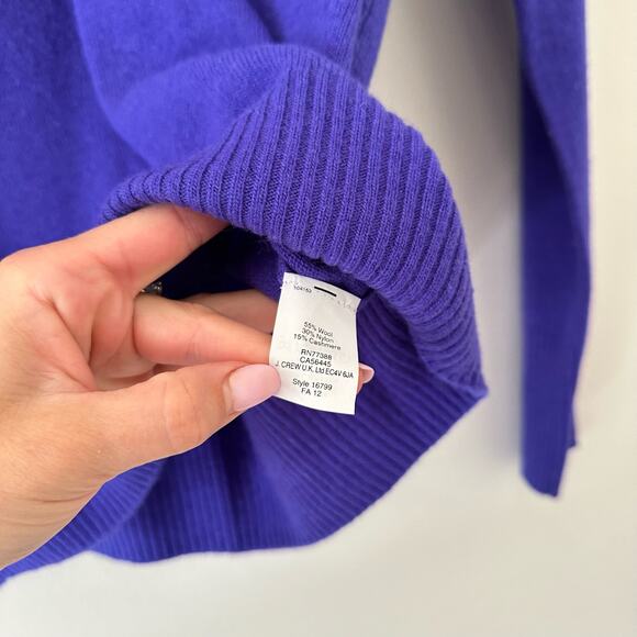 J. Crew Cashmere V-Neck Long Sleeve Pullover Sweater Purple XS - Picture 7 of 7